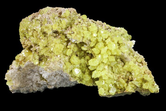 Yellow Sulfur Crystals on Matrix - Steamboat Springs, Nevada #154347
